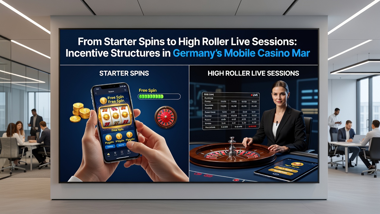 Darstellung gestaffelter Bonuswege von mobilen Starterangeboten zu Live-Dealer-High-Roller-Sessions in deutschen Casinos