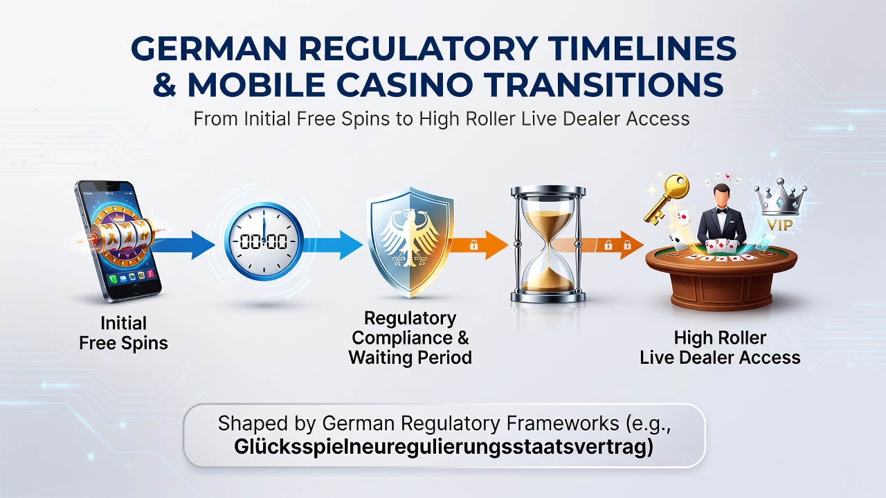 Darstellung regulatorischer Zeitpläne in deutschen mobilen Casinos mit Fokus auf Bonusübergänge