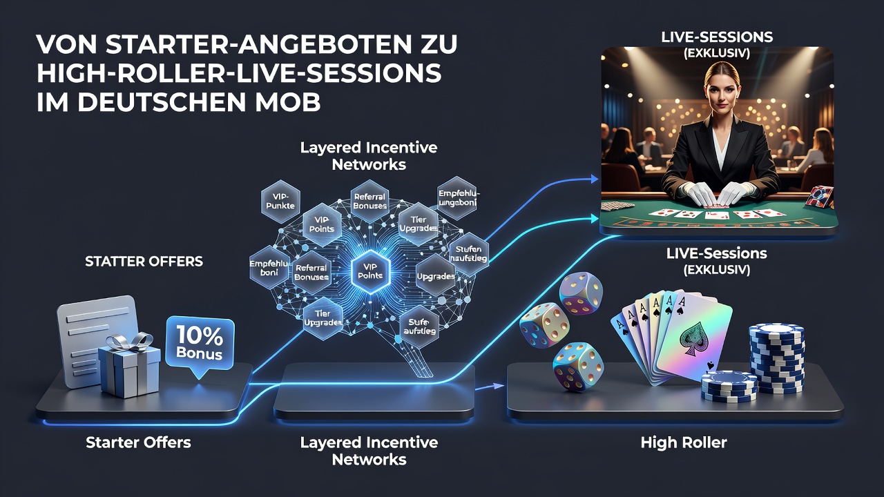 Darstellung von Live-Dealer-Sessions und High-Roller-VIP-Bereichen in mobilen deutschen Casinos