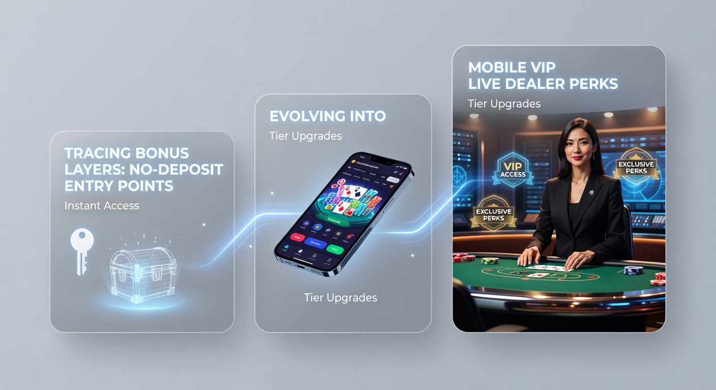 Smartphone-Darstellung eines VIP-Mobile-Casinos mit Live-Dealer-Tischen und personalisierten Bonus-Überlagerungen